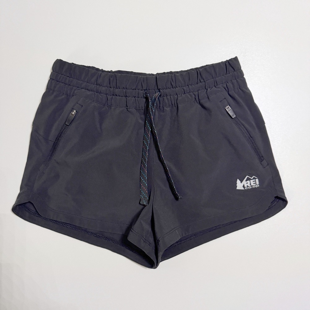 REI Co-op Active Pursuits Shorts Small 8 Black Hiking Pockets Drawstring 216480